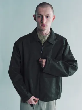 Olive Zip Up Shirt Jacket