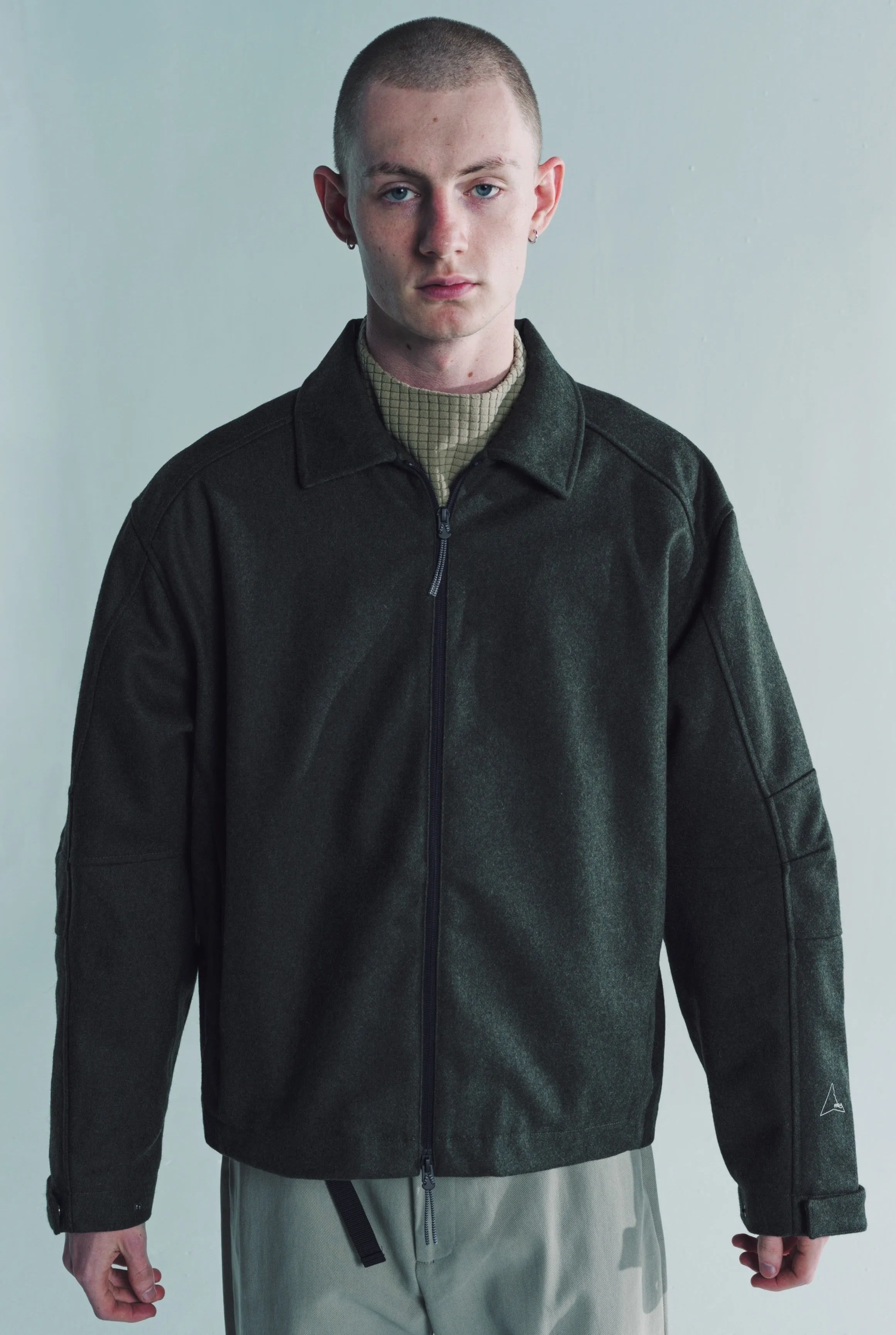 Olive Zip Up Shirt Jacket
