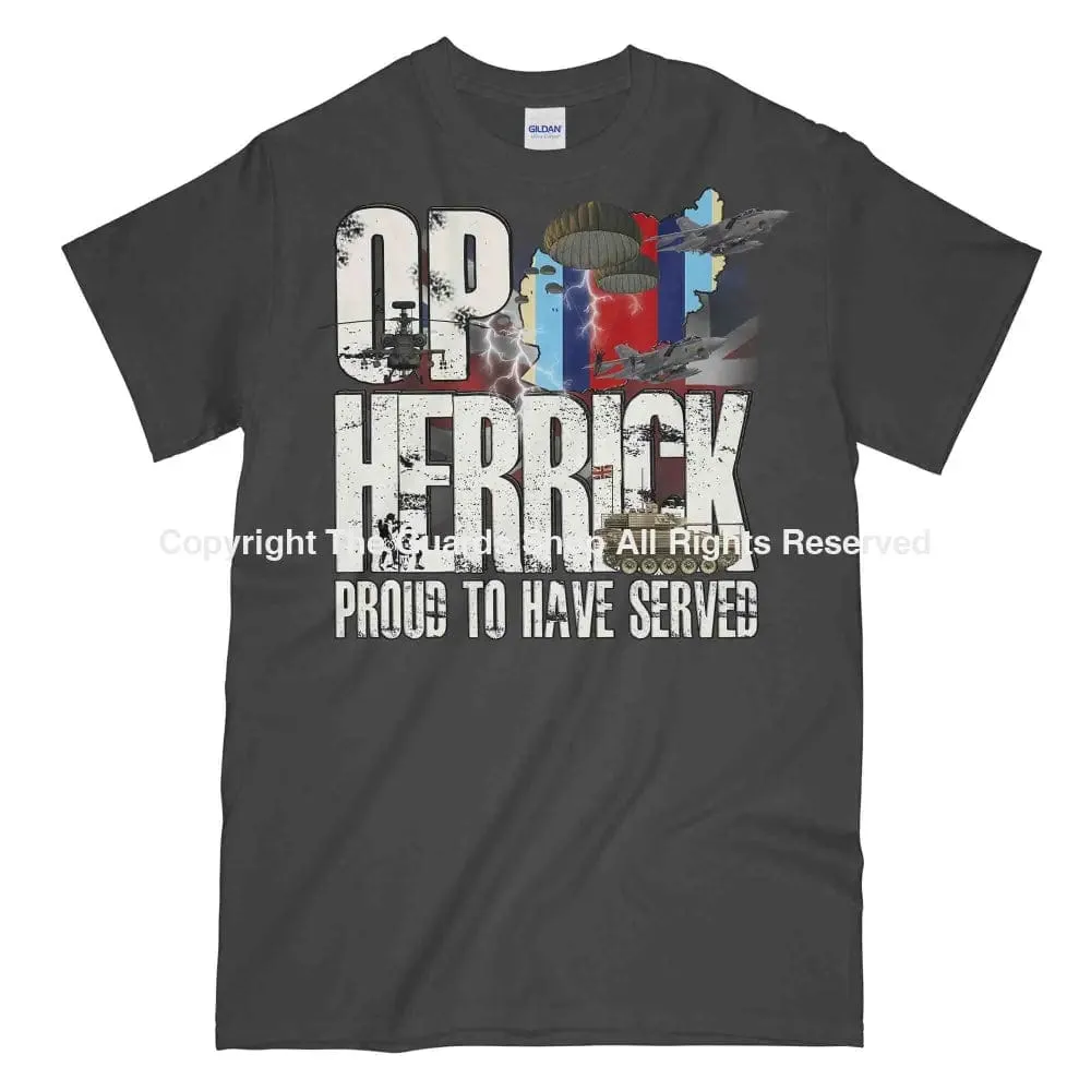 OP HERRICK AFGHANISTAN WAR VETERAN Printed T-Shirt