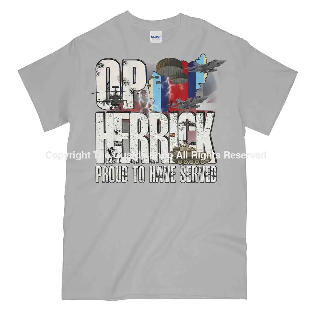 OP HERRICK AFGHANISTAN WAR VETERAN Printed T-Shirt