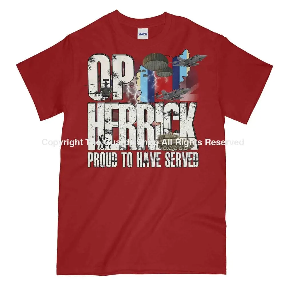 OP HERRICK AFGHANISTAN WAR VETERAN Printed T-Shirt