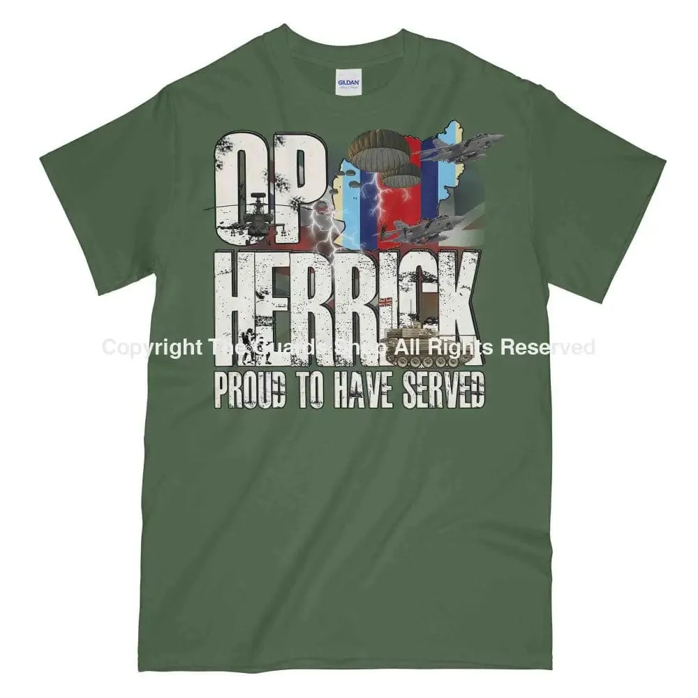 OP HERRICK AFGHANISTAN WAR VETERAN Printed T-Shirt
