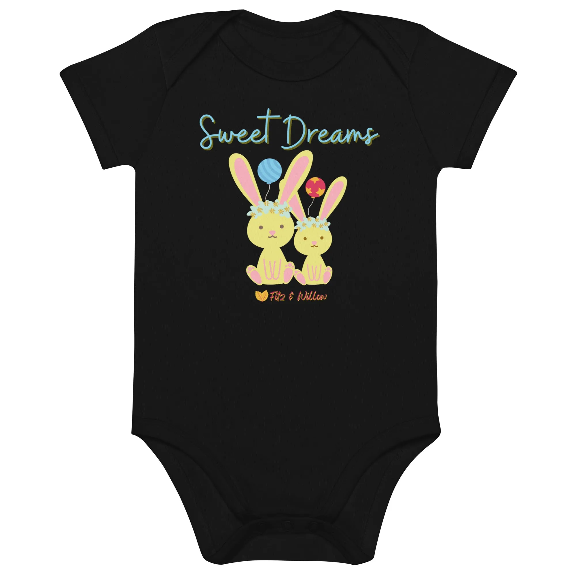 Organic cotton baby bodysuit, Sweet Dreams - Fitz & Willow