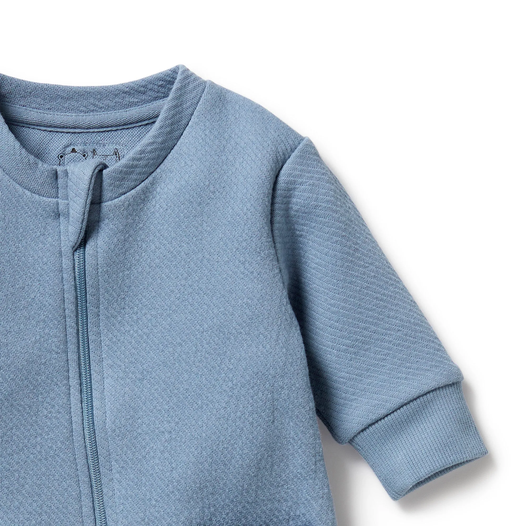 Organic Cotton Quilted Growsuit | Storm Blue
