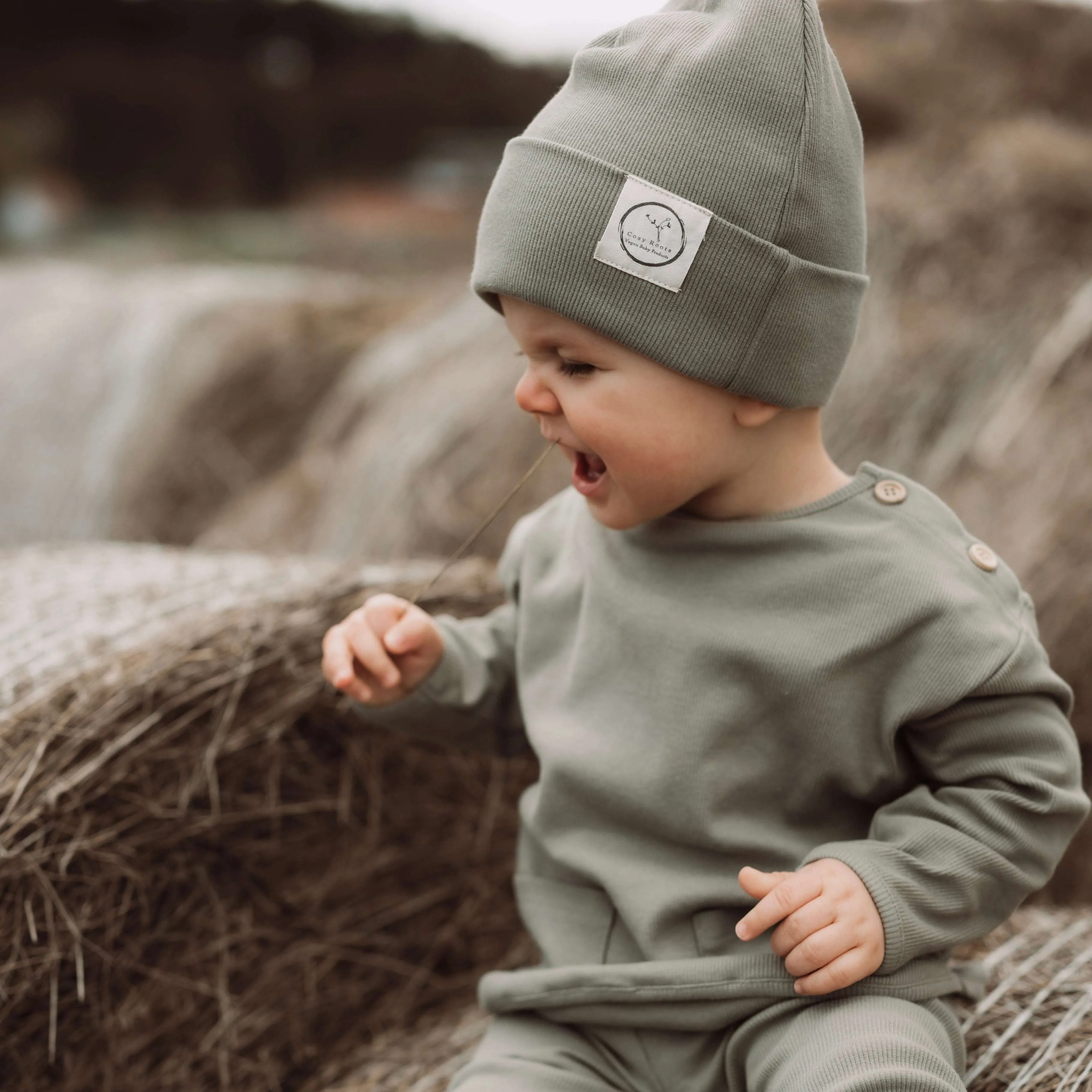 Organic Rib Sweatshirt - Khaki