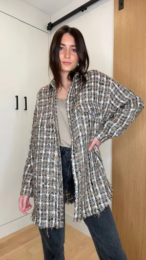 Oversized Tweed Jacket - S