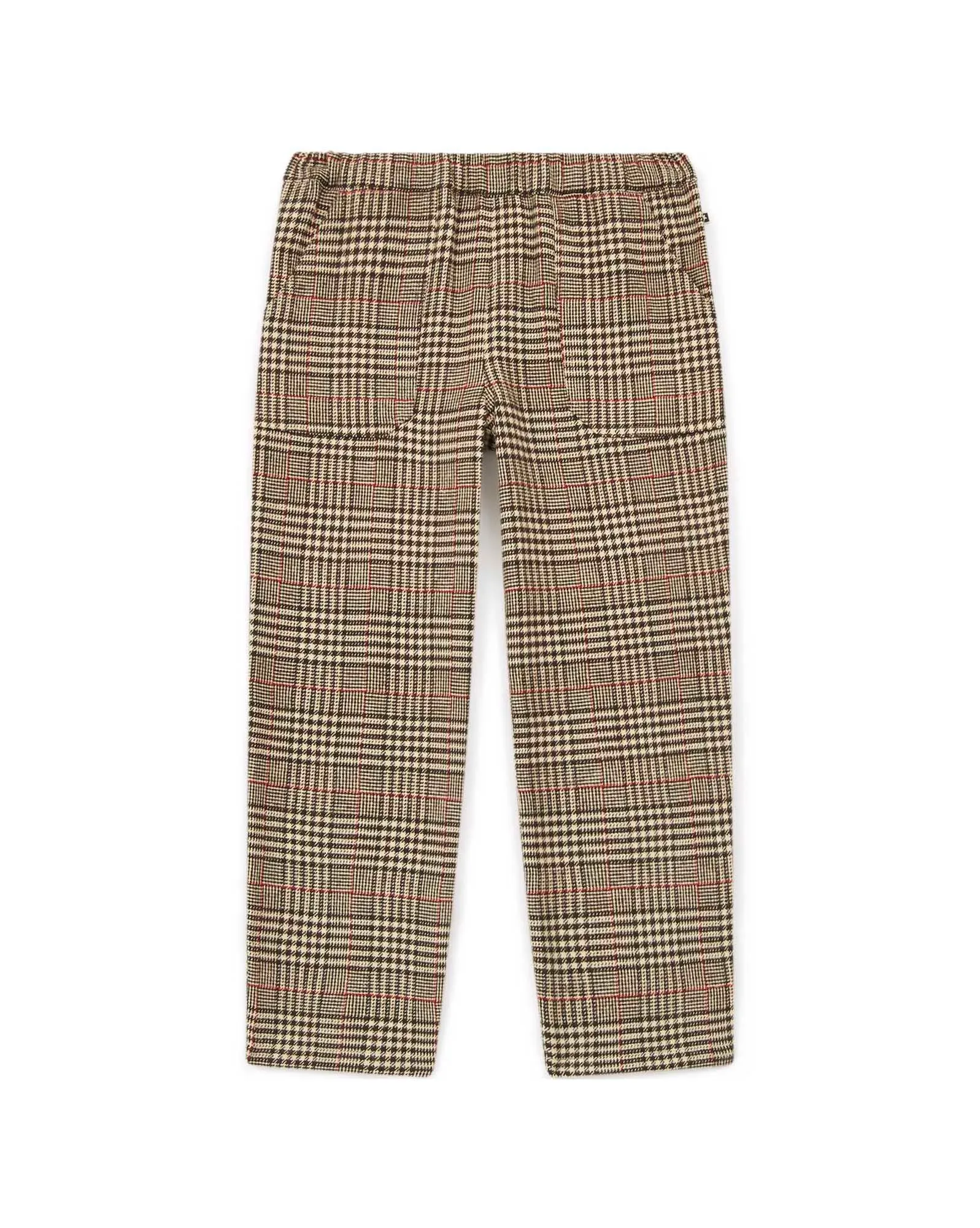 Pantalon Batcha Marron En Coton Tweed Imprimé Carreau