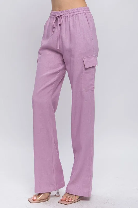 Pantalon Cargo Recto de Lino