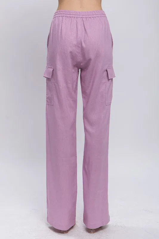 Pantalon Cargo Recto de Lino