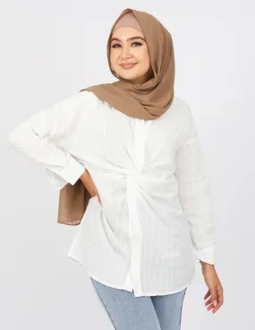Pin Stripe Detailed Knot Shirt