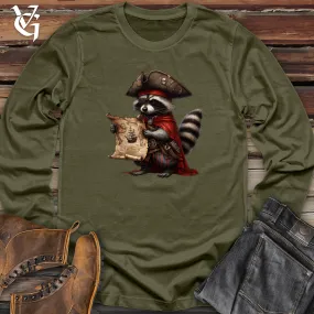 Pirate Raccoon With Treasure Map Long Sleeve
