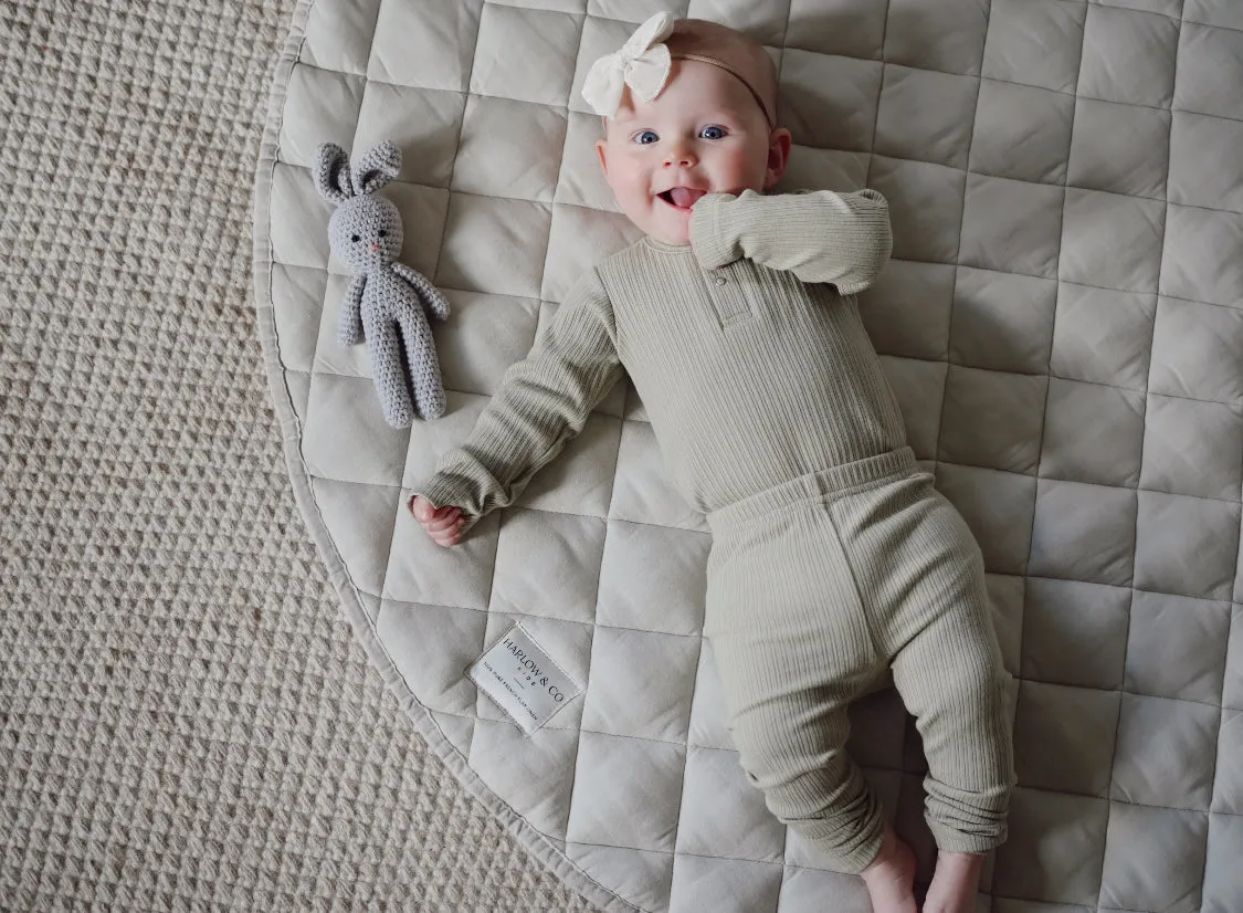 Ponchik Babies   Kids - Cotton Leggings - Pistachio Rib