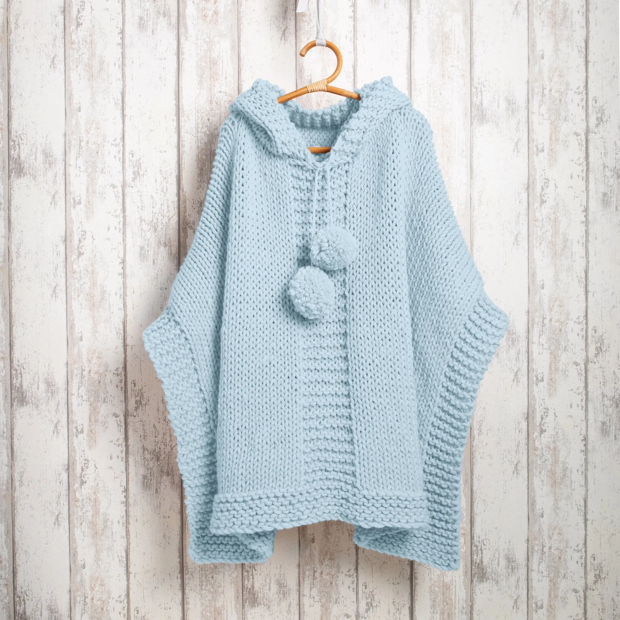 Poncho Blanket Knitting Kit - Hooded