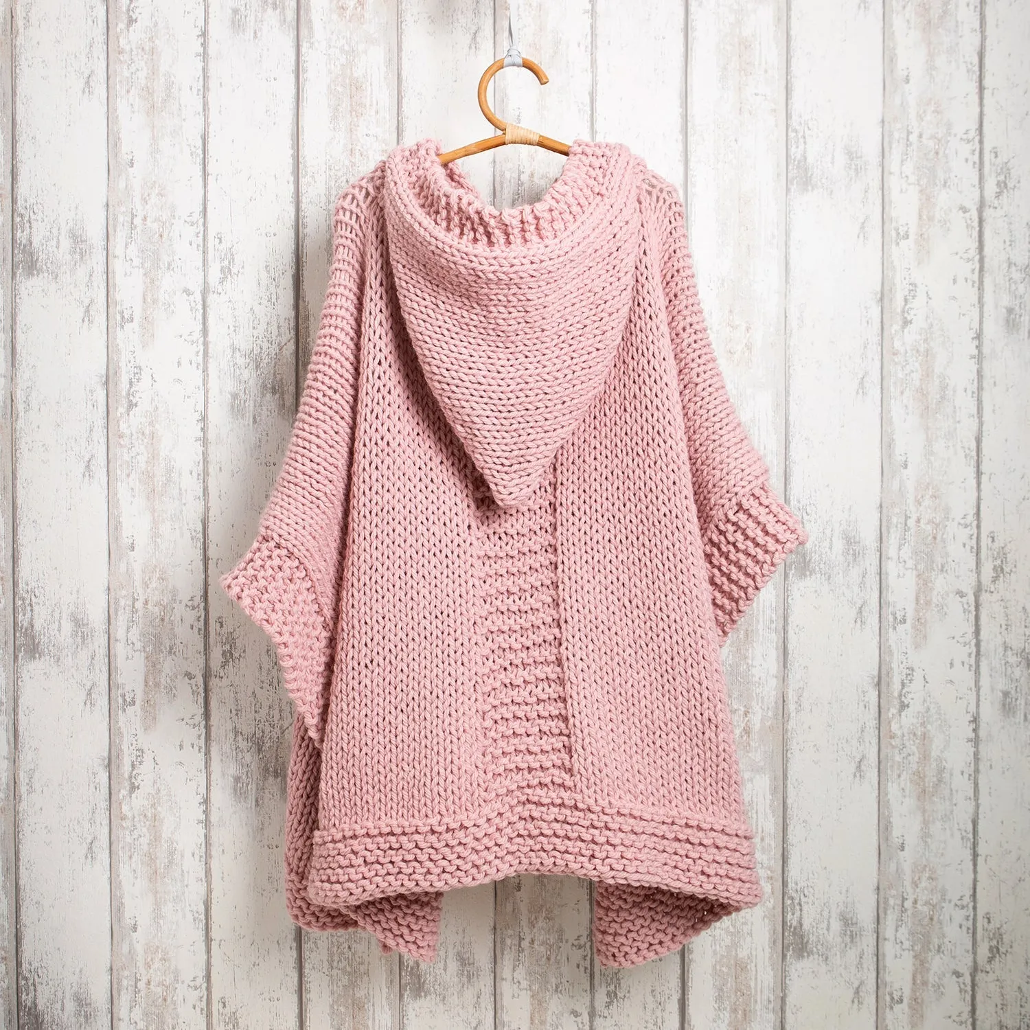 Poncho Blanket Knitting Kit - Hooded