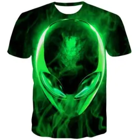 Psychedelic T shirts Men Abstract T shirts Funny Green Tshirts Cool Harajuku Tshirts Casual Short Sleeve summer Unisex Tee Style