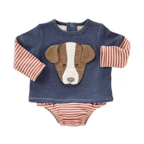 Puppy Infant Boys Mudpie Applique Crawler One Piece