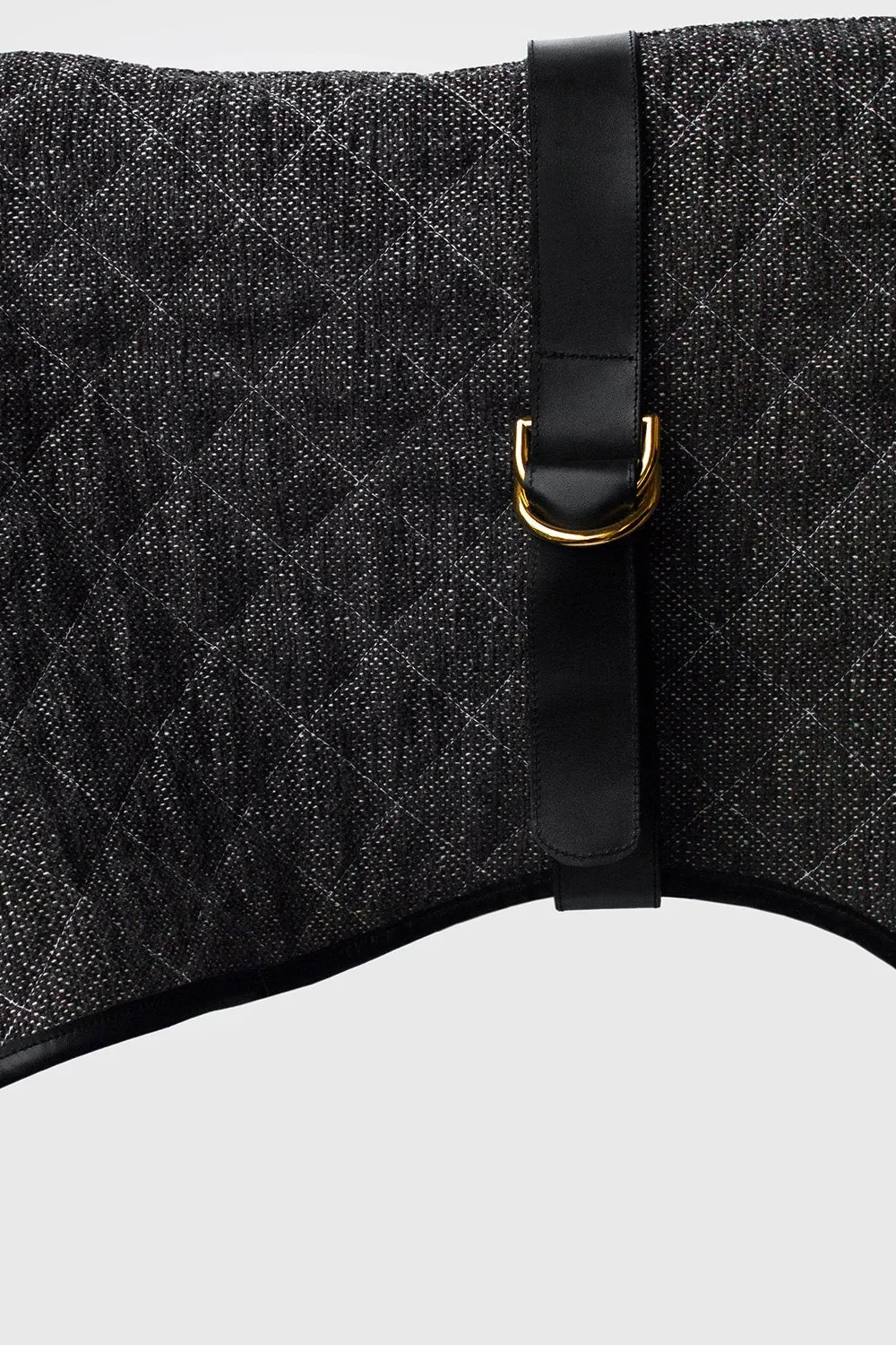 Quilted Black Cotton Dog Coat