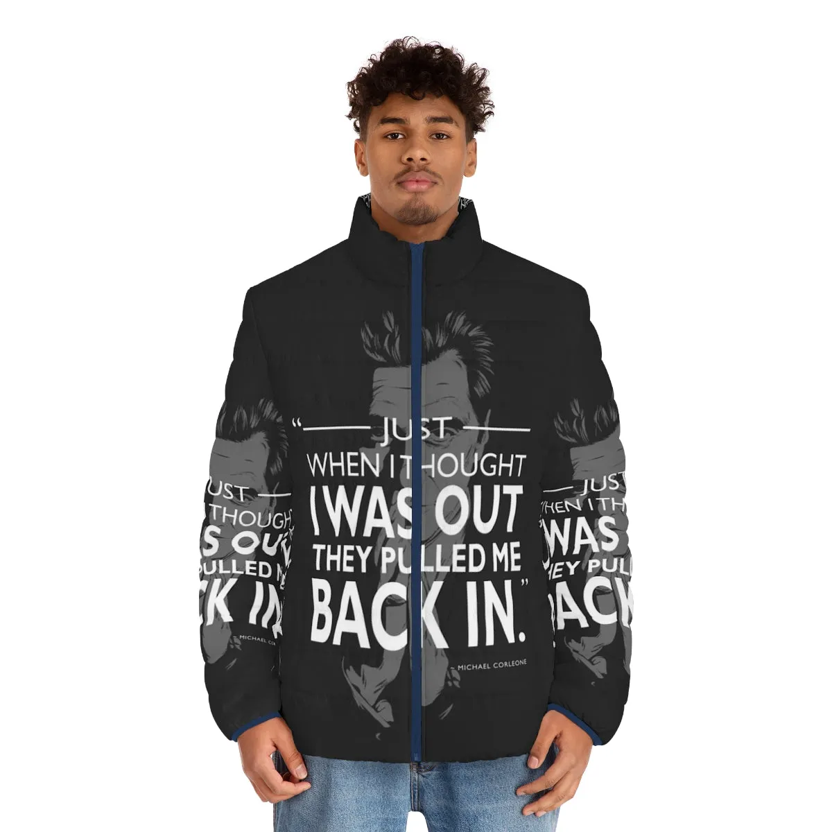 "The Godfather" Inspired Puffer Jacket - Iconic Movie Quote