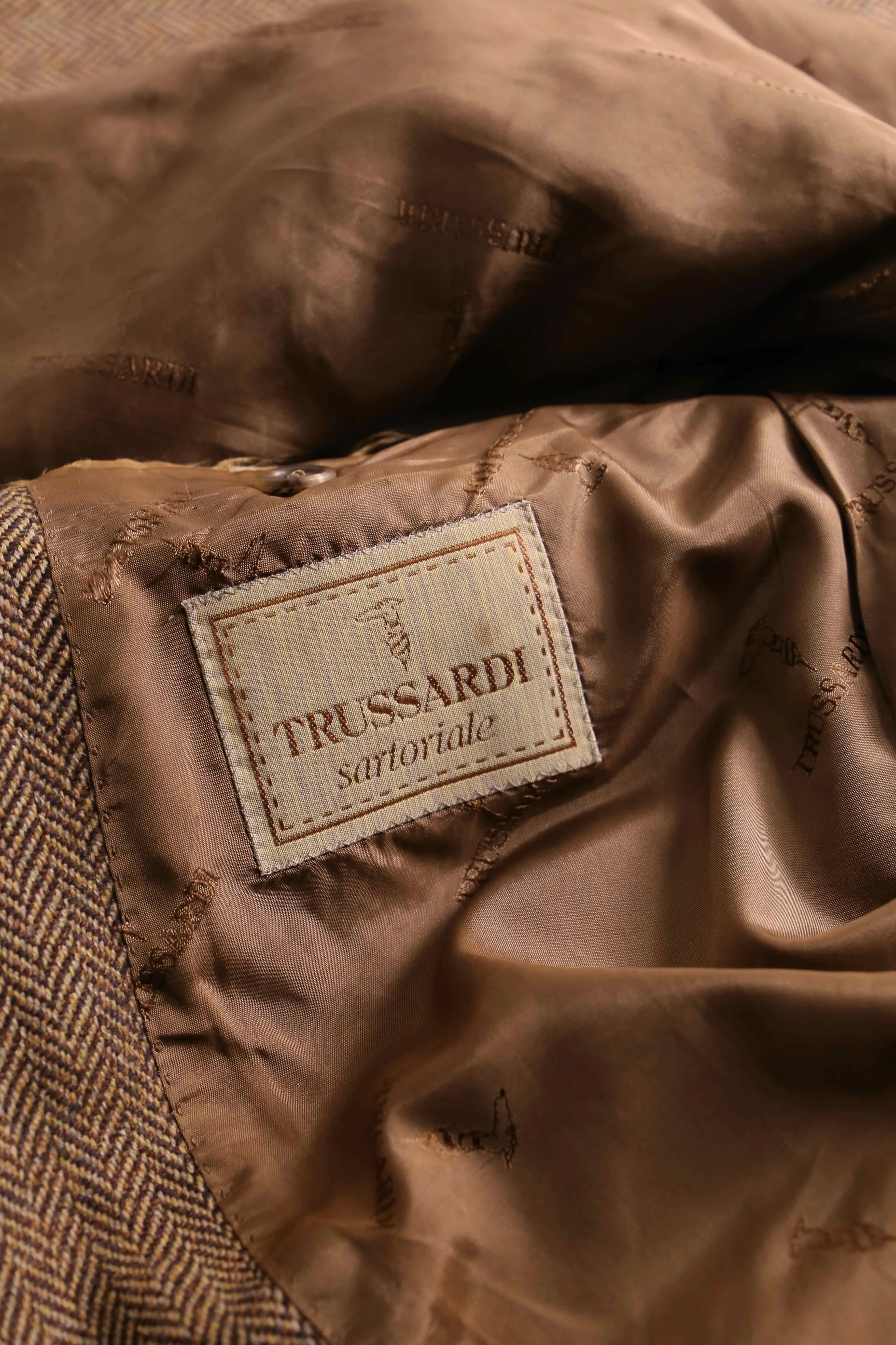 "TRUSSARDI" herringbone tweed tailored jacket