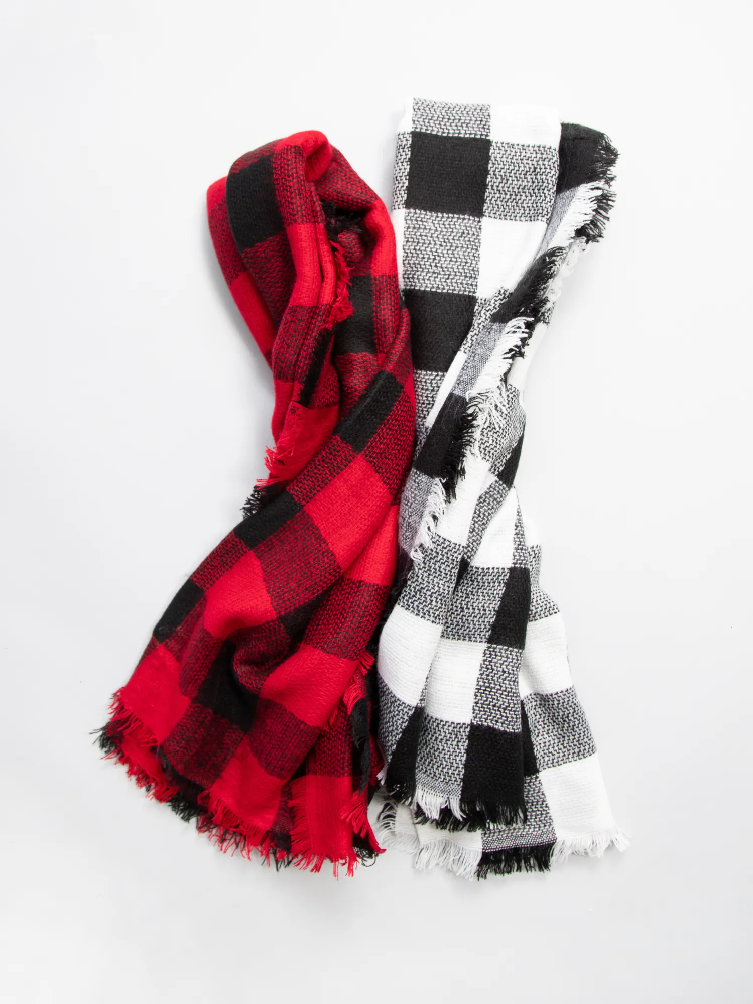 Red & Black Plaid Fringe Scarf - Justin Taylor