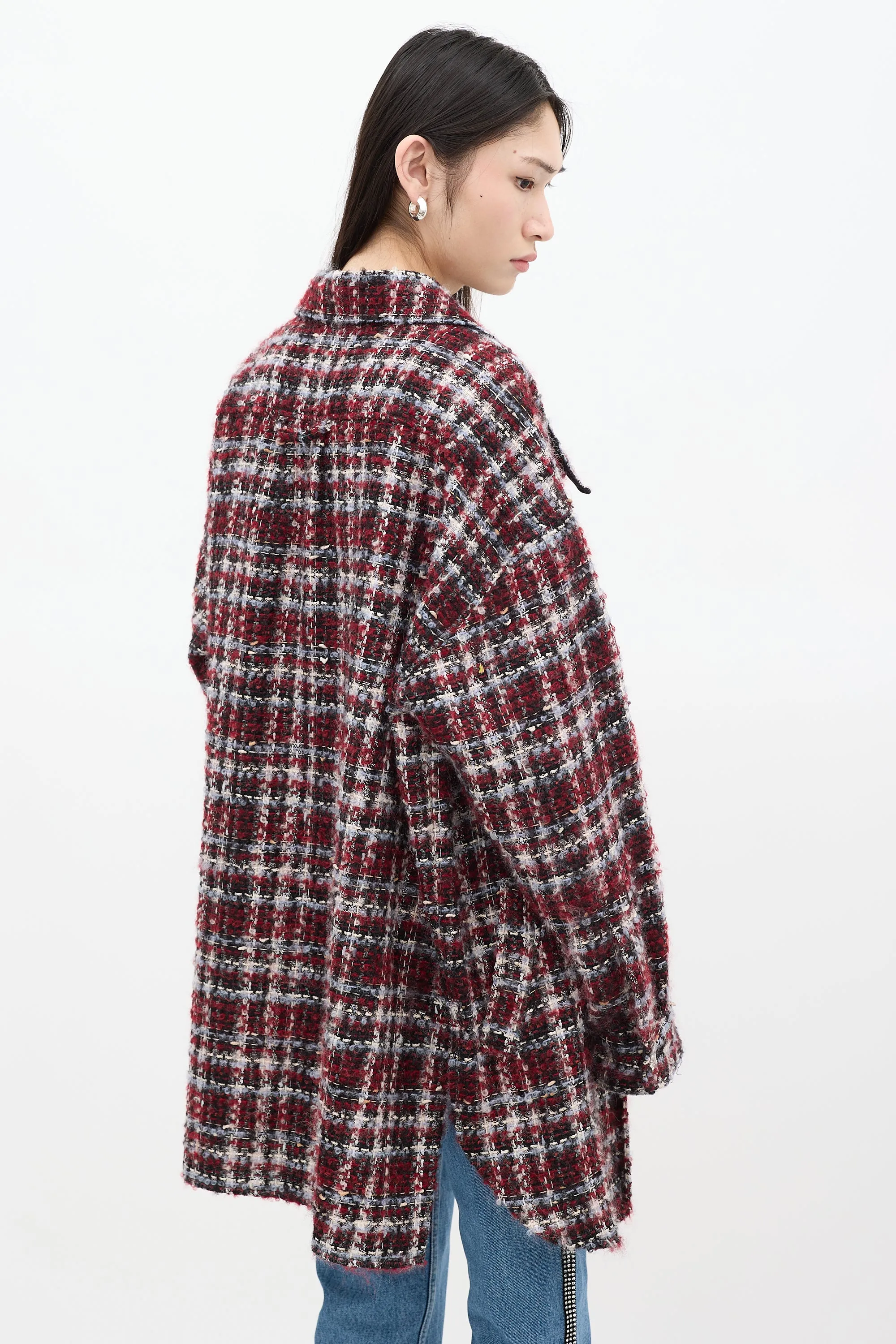 Red & Multicolour Wool Tweed Jacket