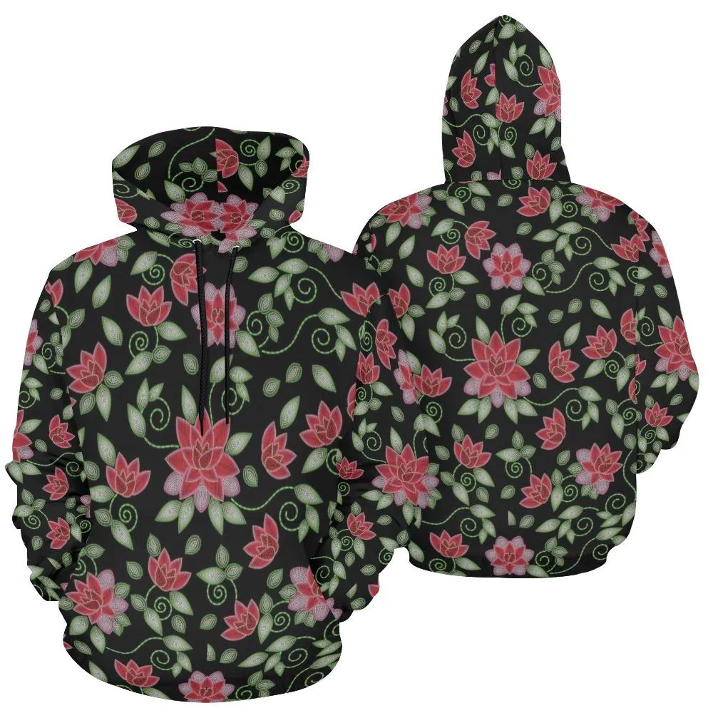 Red Beaded Rose Hoodie for Women (USA Size)