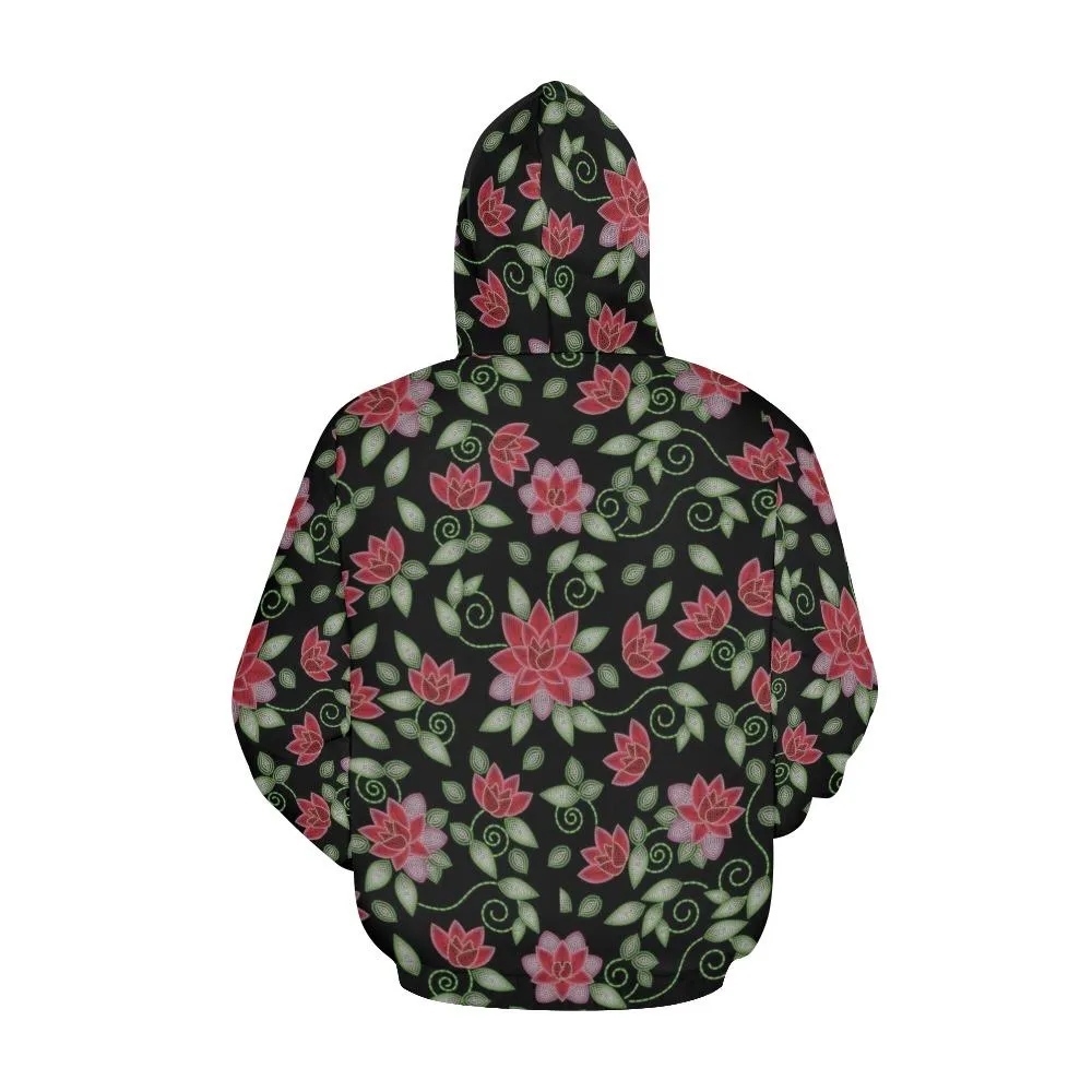 Red Beaded Rose Hoodie for Women (USA Size)