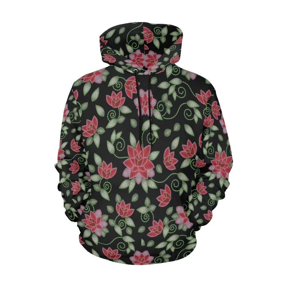 Red Beaded Rose Hoodie for Women (USA Size)