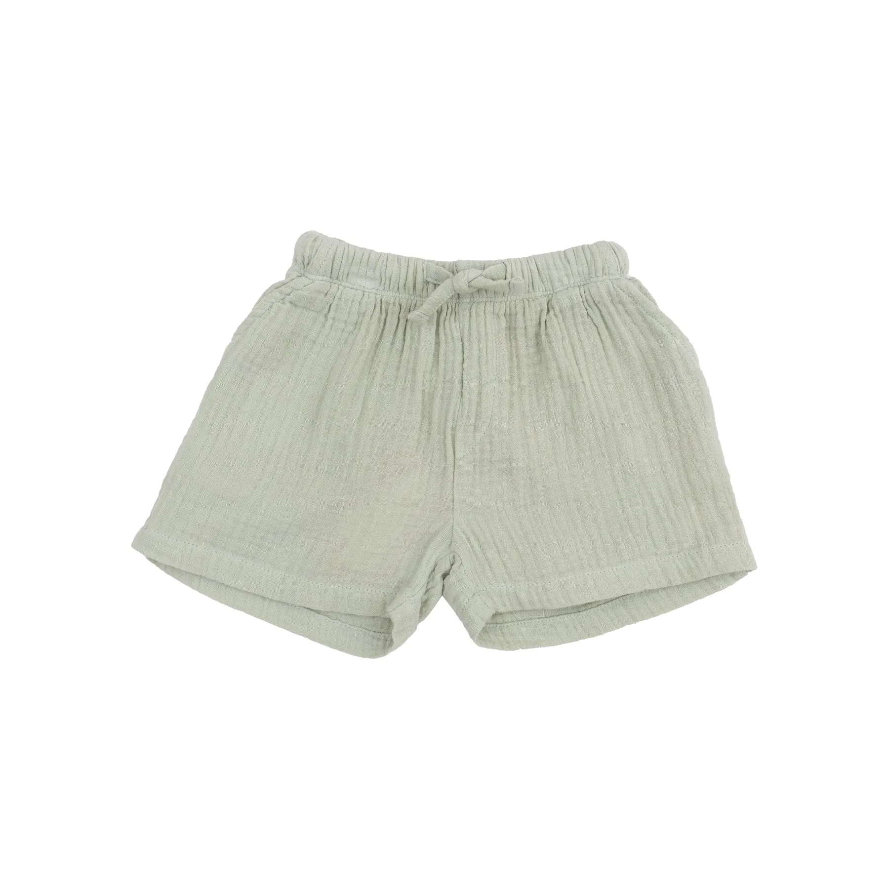 Ribbed Henley with Pocket and Muslin Short Set - Palm Trees