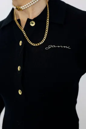 RIBBED MERINO WOOL POLO