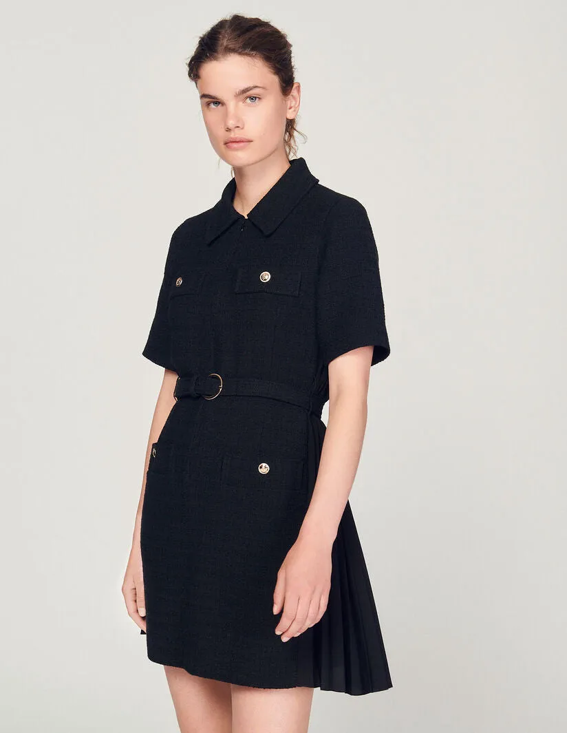 Short Sleeved Dress In Two Materials