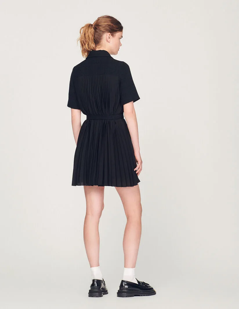 Short Sleeved Dress In Two Materials