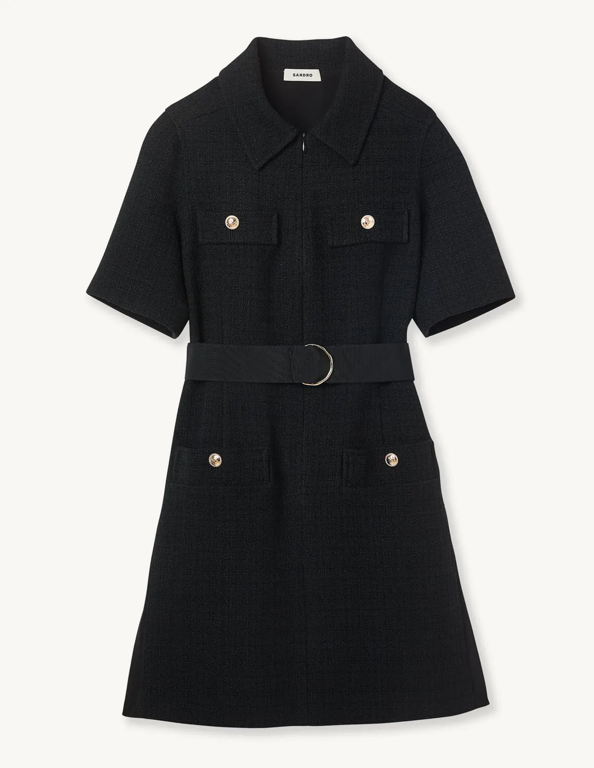 Short Sleeved Dress In Two Materials