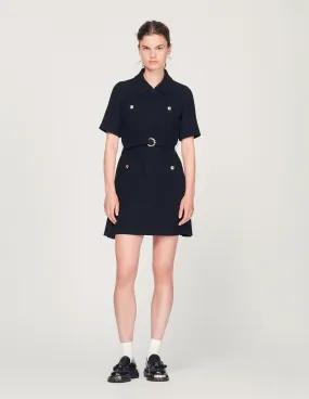 Short Sleeved Dress In Two Materials