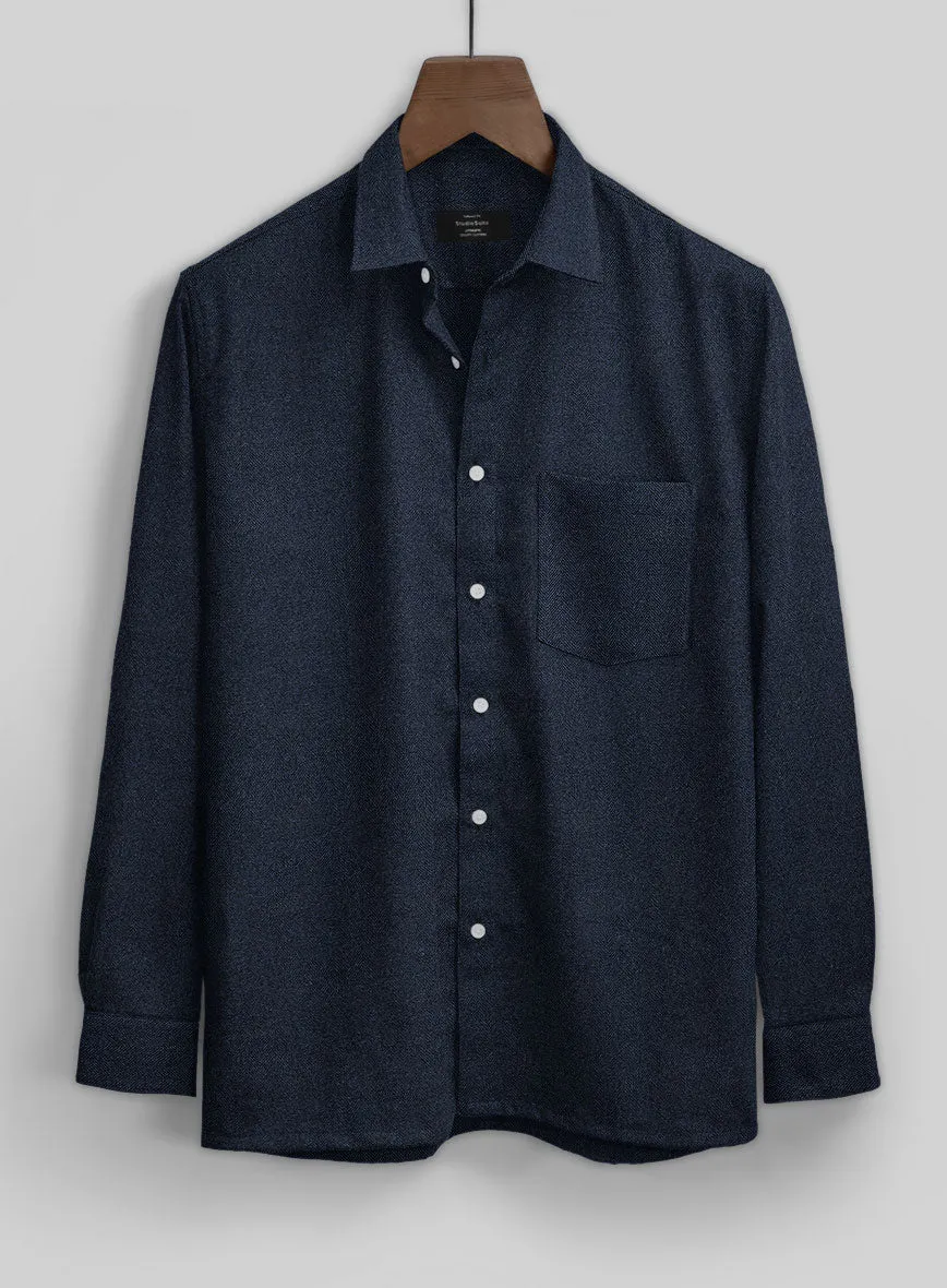 Showman Blue Herringbone Tweed Shirt