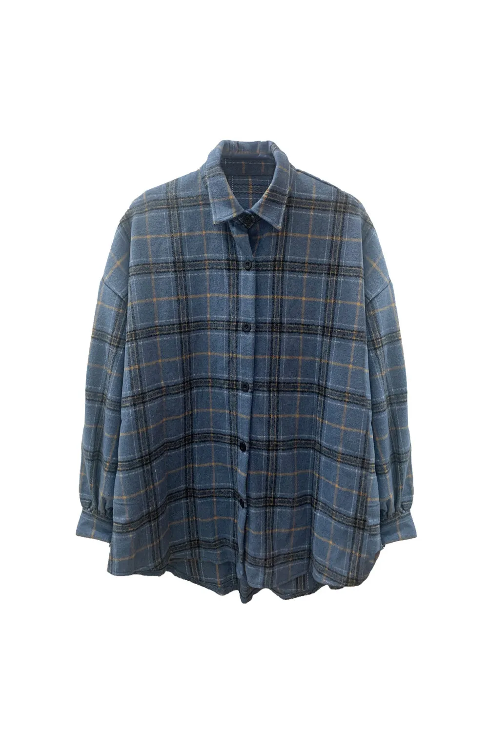 Single Breasted Tweed Plaid Flannel Shirt
