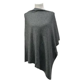 Solid Natural Cashmere Side neck poncho