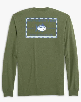 Southern Tide Men's Heather Original Skipjack Long Sleeve T-Shirt / Heather Hunter Green