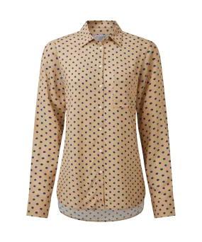 Southwold Shirt - Camel/Navy Spot