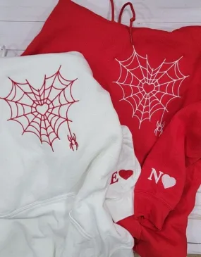 Spider Web Embroidery Couples Matching Hoodie - Pack Of 2