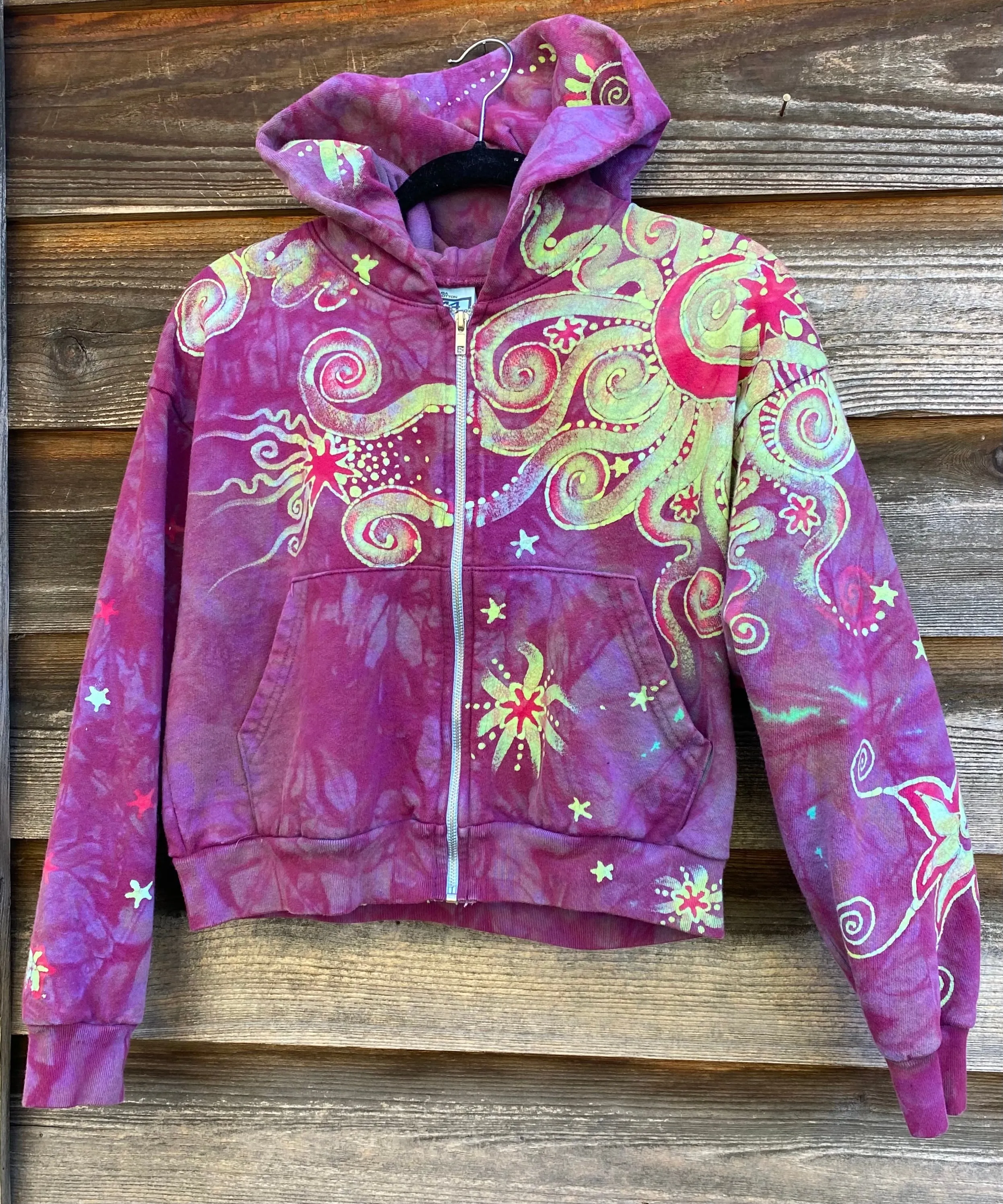 Sunrise Sun Glow Handmade Batik Hoodie - Size S/M