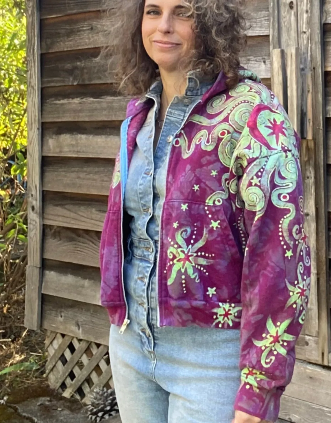 Sunrise Sun Glow Handmade Batik Hoodie - Size S/M