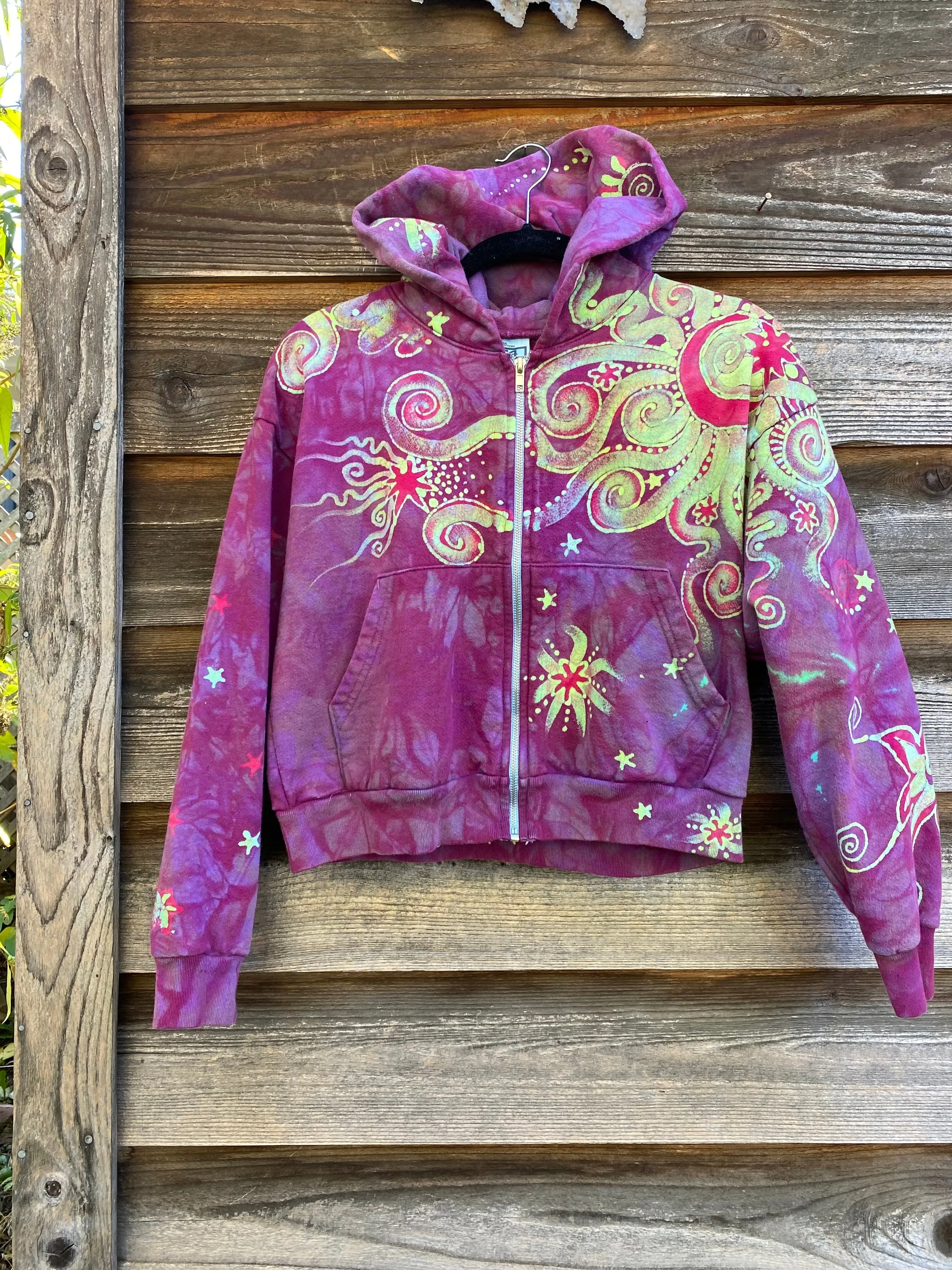 Sunrise Sun Glow Handmade Batik Hoodie - Size S/M