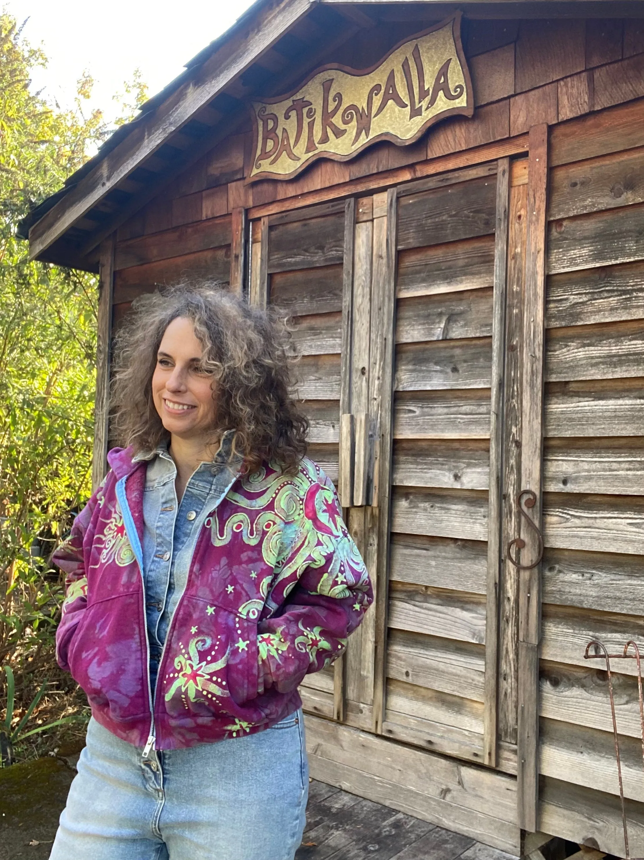 Sunrise Sun Glow Handmade Batik Hoodie - Size S/M