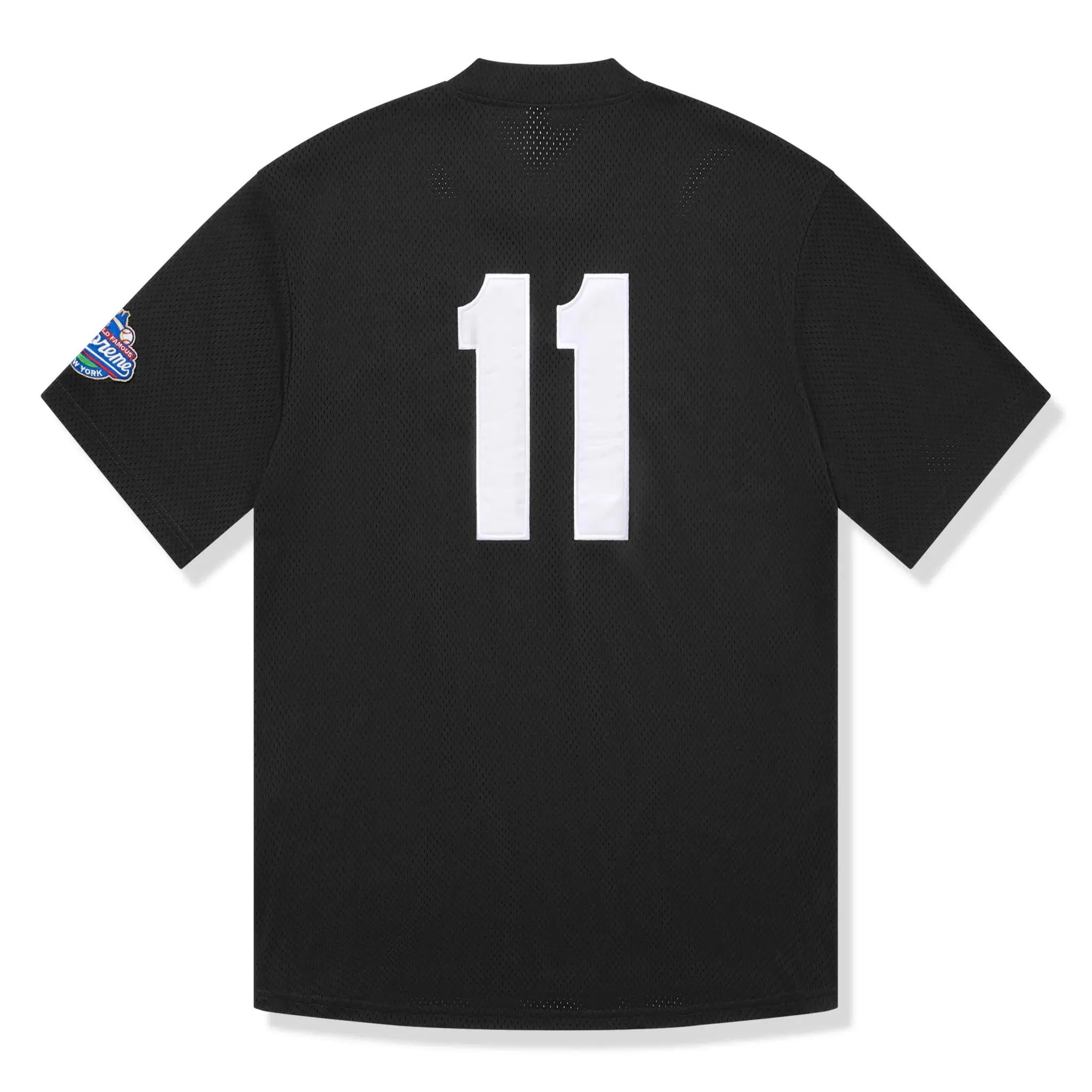 Supreme S Logo Henley Black Baseball T Shirt
