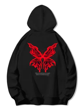 SXV  'Awkward butterflie’ Printed Cool Aesthetic Sweatshirt Hoodie