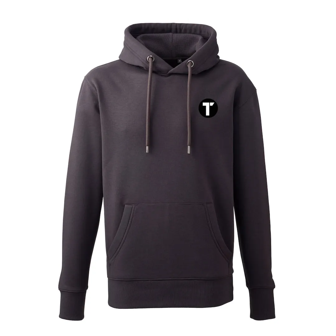 Tenacious 'T' Logo Embroidered Charcoal Hoody