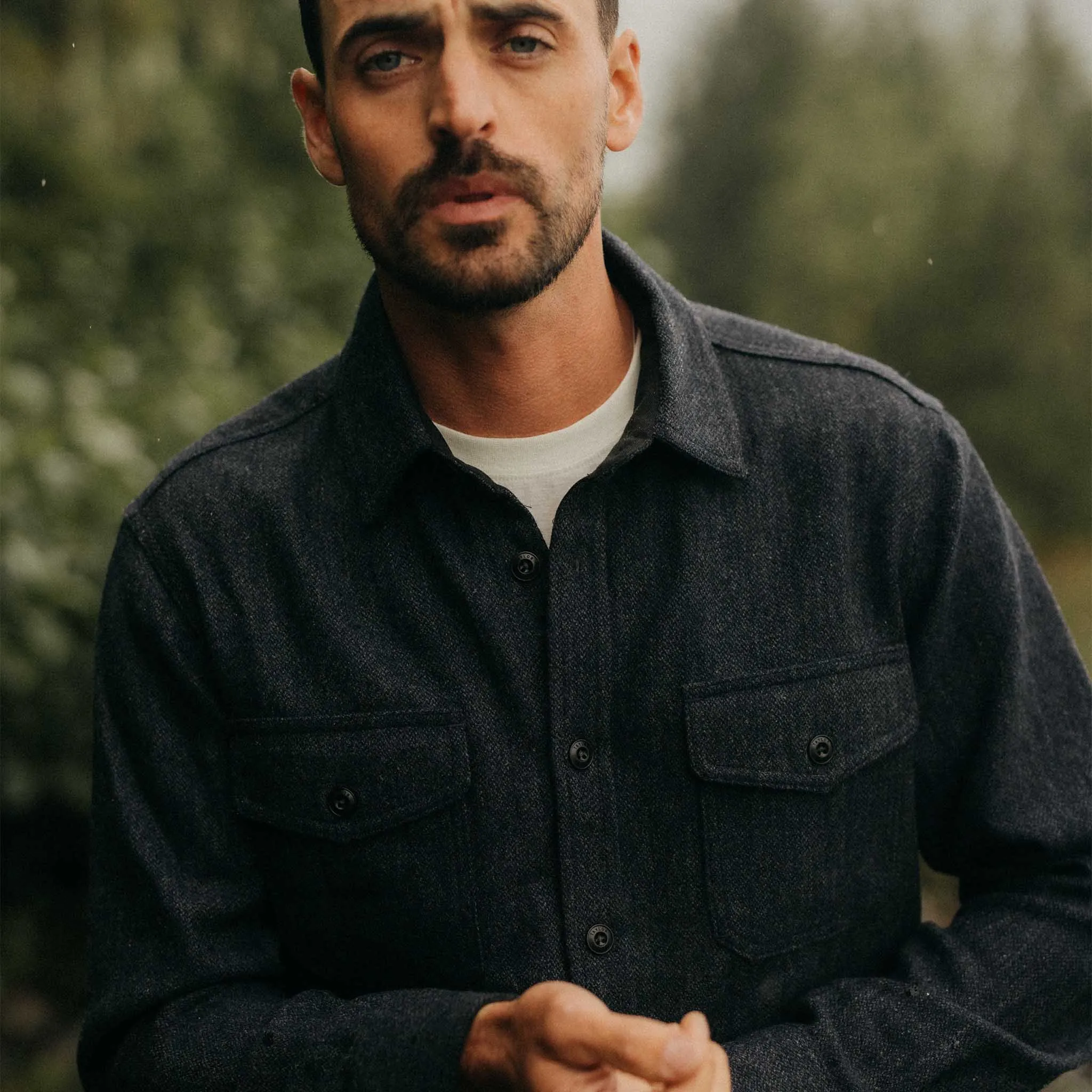 The CPO Shirt in Marine Tweed Wool