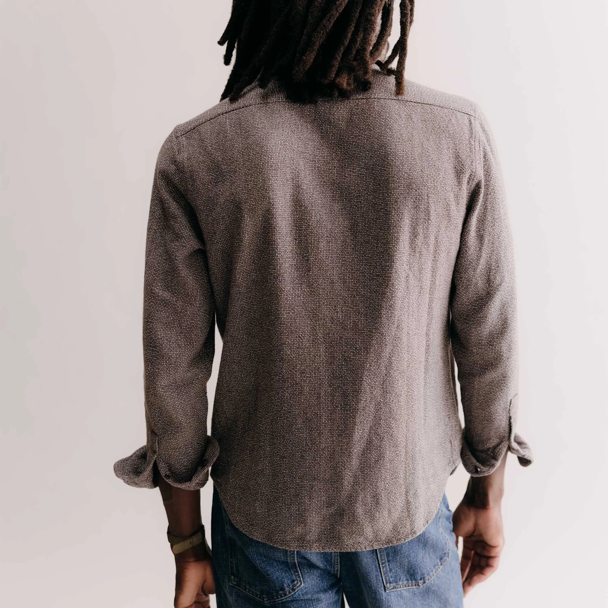 The Ledge Shirt in Granite Linen Tweed