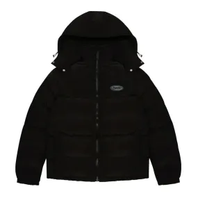 TRAPSTAR HYPERDRIVE DETACHABLE HOODED PUFFER JACKET - TRIPLE BLACK
